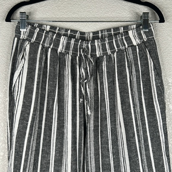 Briggs Linen Rayon Blend Striped Coastal Classic Lounge Wide Leg Pants Sz Large - Picture 2 of 7